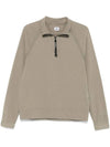 Light Fleece Half Zipped Sweatshirt Brown - CP COMPANY - BALAAN 1