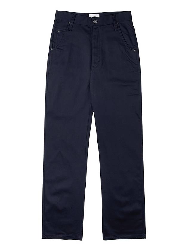 Regular Cotton Denim Wide Jeans Navy - AMI - BALAAN 9