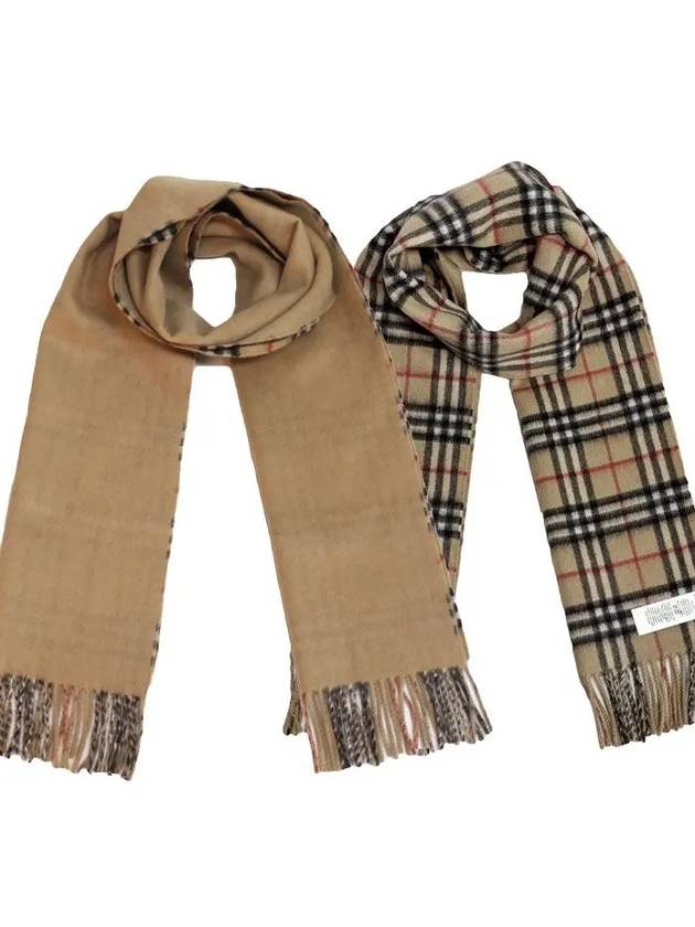 Check Cashmere Scarf Beige - BURBERRY - BALAAN 2