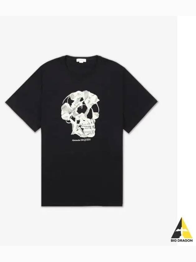 Skull Embroidery Short Sleeve T-Shirt Black - ALEXANDER MCQUEEN - BALAAN 2