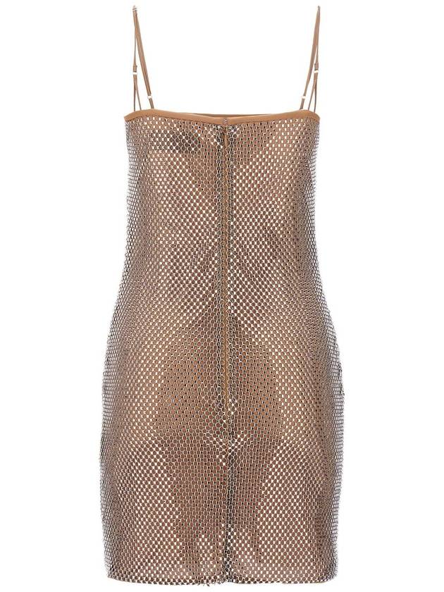 Silver/Light Beige Short Dress With Straps In Technical Fabric Woman - GIUSEPPE DI MORABITO - BALAAN 2