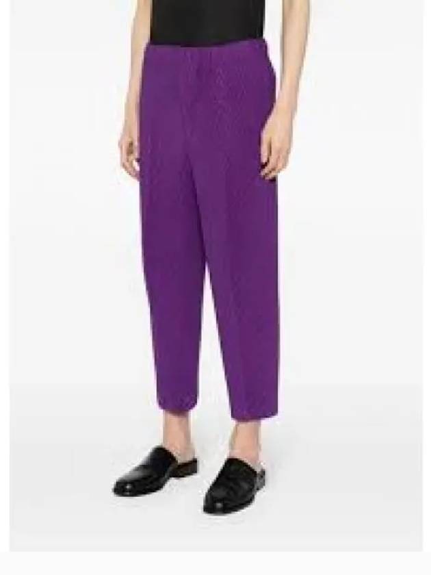 Pleats Bottoms Straight Pants Purple - ISSEY MIYAKE - BALAAN 2