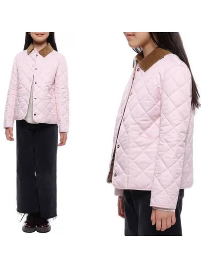 Kids Corduroy Collar Quilted Jacket Pink - BURBERRY - BALAAN 2