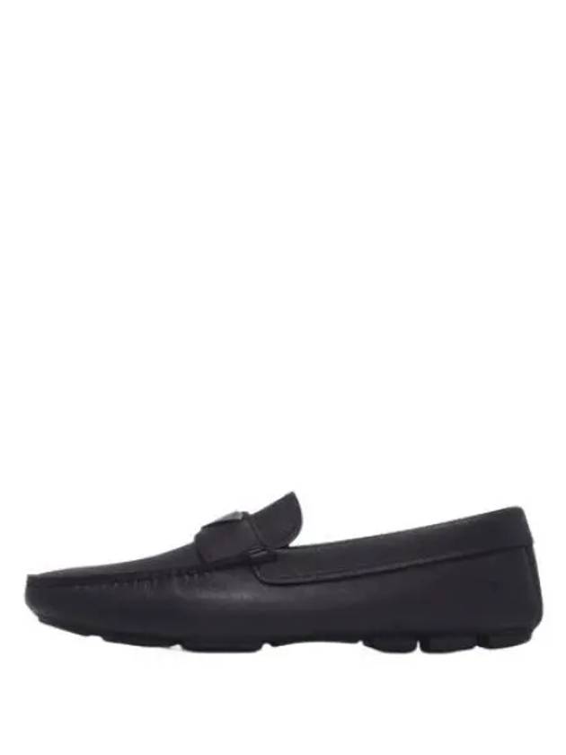 Triangle Logo Saffiano Driving Loafers Black - PRADA - BALAAN 2