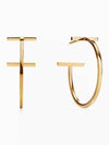 Tiffany Tiffany T hoop earrings yellow gold medium women's earrings - TIFFANY & CO. - BALAAN 2