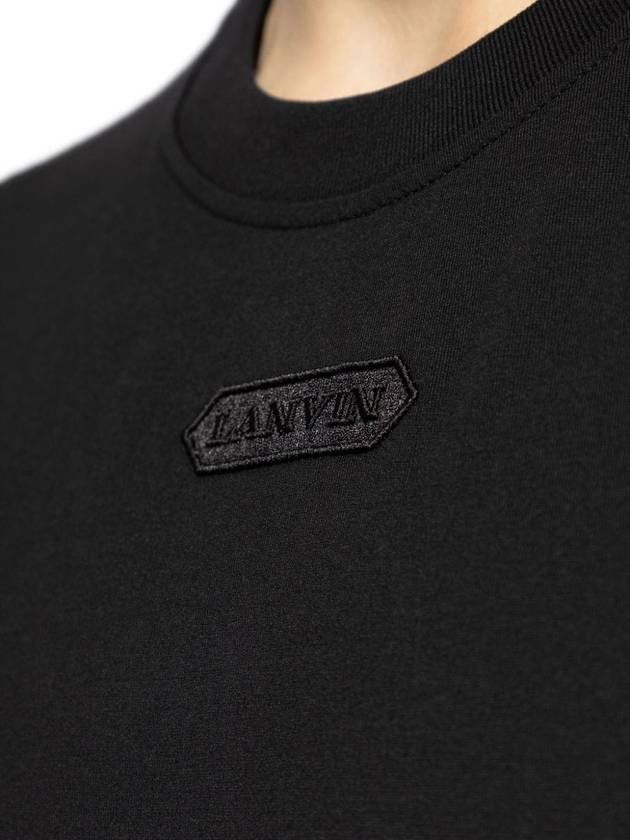 Girocolo relaxed fit short sleeve t shirt black - LANVIN - BALAAN 5