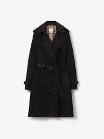 Mid-Length Lightweight Kensington Trench Coat Black - BURBERRY - BALAAN 2