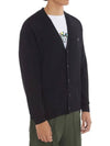 Bold Fox Head Patch V Neck Wool Cardigan Black - MAISON KITSUNE - BALAAN 5