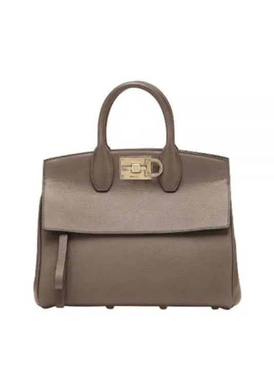 Studio Small Tote Bag Caraway Seed - SALVATORE FERRAGAMO - BALAAN 2