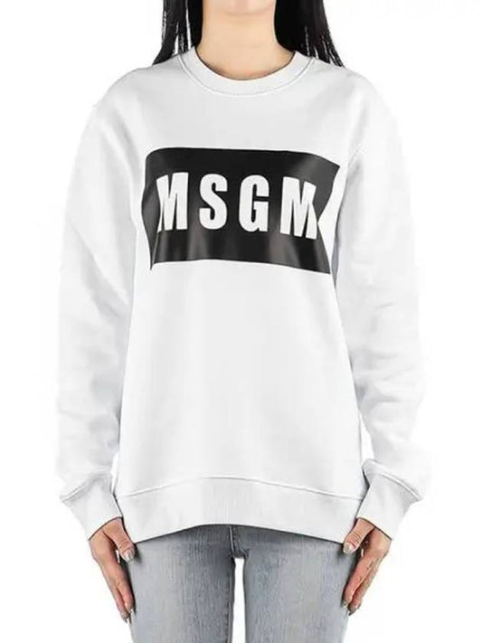 Box Logo Crew Neck Cotton Sweatshirt White - MSGM - BALAAN 2