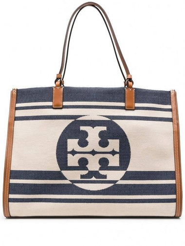 Ella Jacquard Tote Bag Royal Navy - TORY BURCH - BALAAN 1