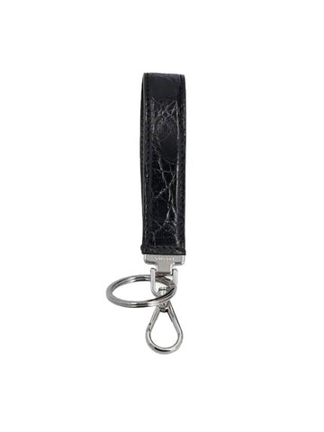 leather key holder black - PRADA - BALAAN.