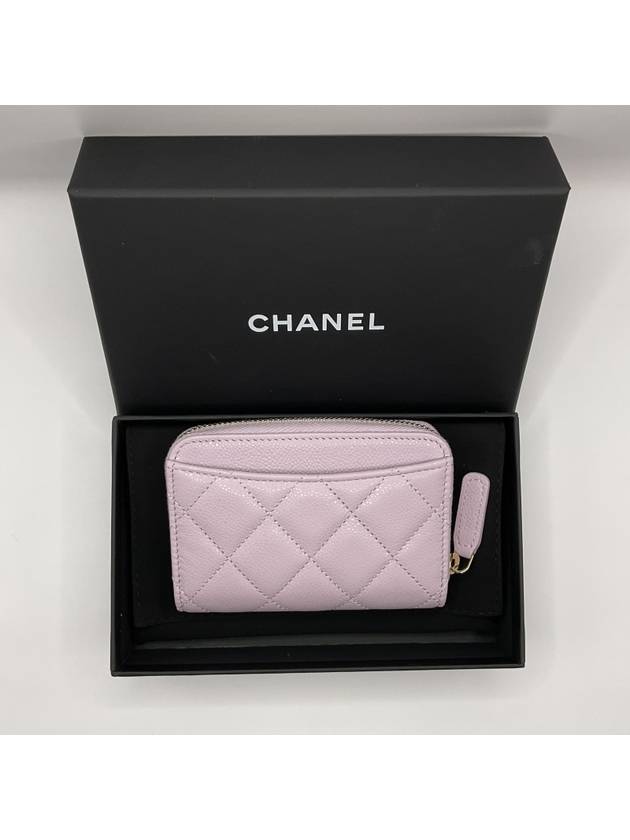 Classic Zipper Coin Purse Card Wallet Light Purple Calfskin Gold Metal AP0216 B16718 - CHANEL - BALAAN 3