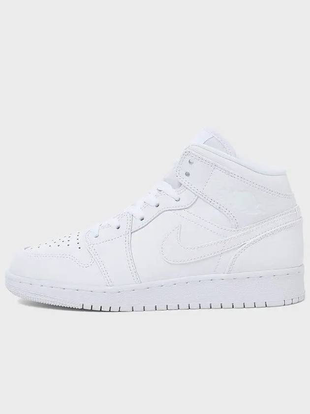 Kids Adult Sneakers Air Jordan 1 Mid Triple White 554725 130 - NIKE - BALAAN 2