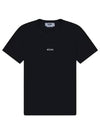 Micro Brushed Logo Cotton Short Sleeve T-Shirt Black - MSGM - BALAAN 1