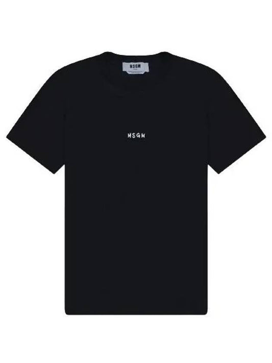 Micro Brushed Logo Short Sleeve T-Shirt Black - MSGM - BALAAN 1