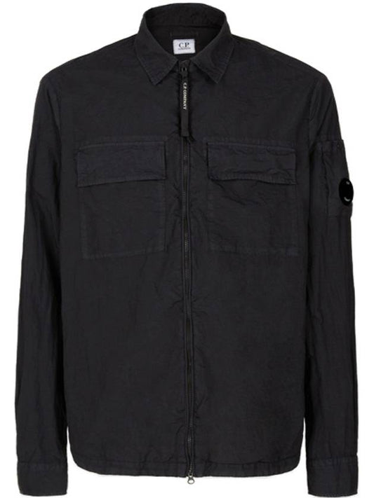 Teyron Zip-Up Shirt Jacket Black - CP COMPANY - BALAAN 2