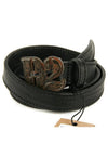 Vintage Buckle Skinny Leather Belt Black - DSQUARED2 - BALAAN 3