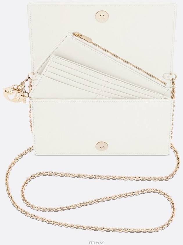 Lady Cannage Lambskin Chain Pouch Bag Latte - DIOR - BALAAN 4