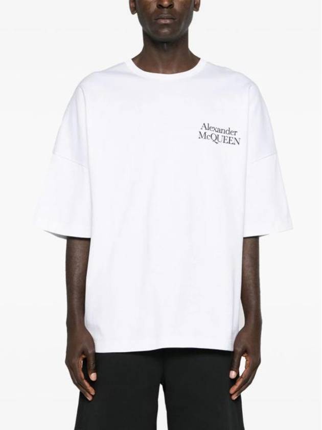 Logo Print Cotton Short Sleeve T-Shirt White - ALEXANDER MCQUEEN - BALAAN 4