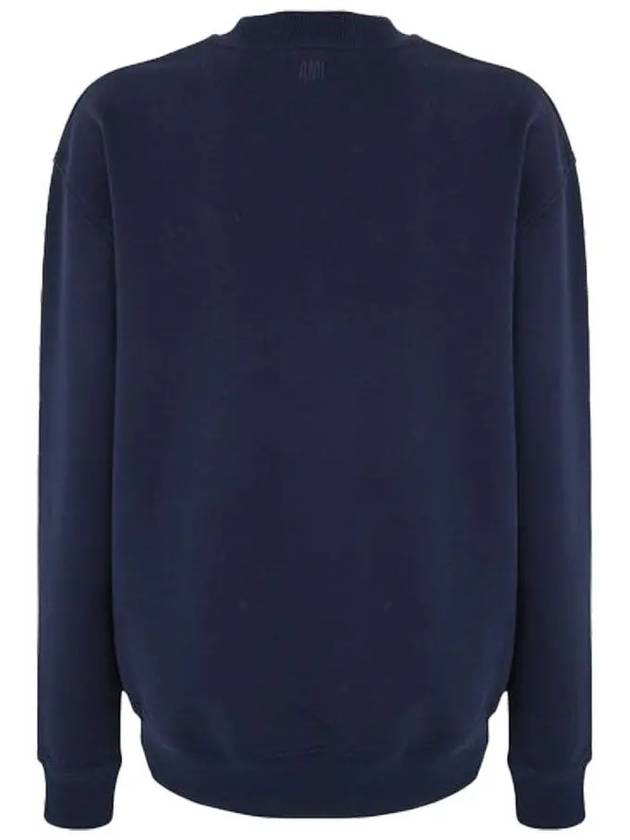 Small Heart Logo Sweatshirt Navy - AMI - BALAAN 3