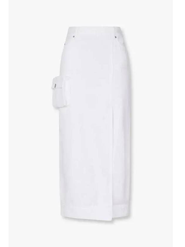 Women s Logo Stitched Denim Cargo Skirt White - ARMANI EXCHANGE - BALAAN 1