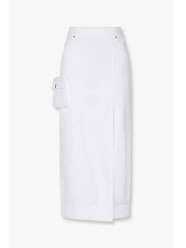 Women s Logo Stitched Denim Cargo Skirt White - ARMANI EXCHANGE - BALAAN 1