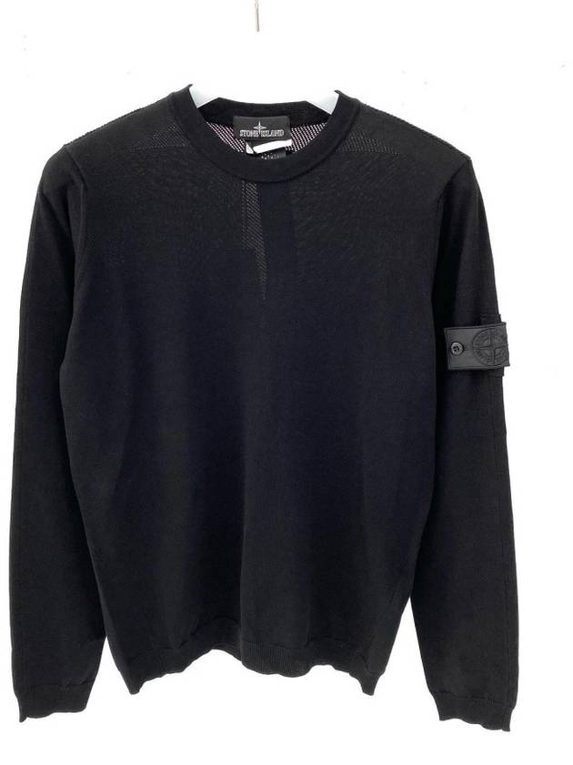 Men's Shadow Lens Wappen Knit Top Black - STONE ISLAND - BALAAN 2