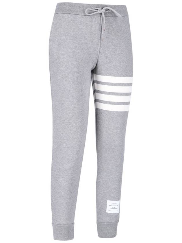 Women's Engineer 4 Bar Cotton Loopback Knit Track Pants Grey - THOM BROWNE - BALAAN 3