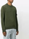 Wappen Patch Cotton Chenille Crew Neck Pullover Knit Top Khaki - STONE ISLAND - BALAAN 3