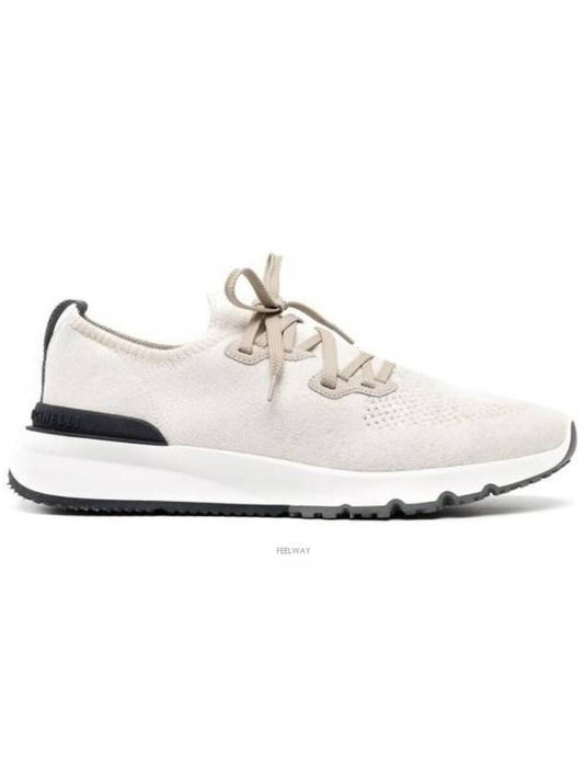 Stretch Knit Low Top Sneakers White - BRUNELLO CUCINELLI - BALAAN 2