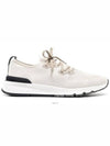 Stretch Knit Low Top Sneakers White - BRUNELLO CUCINELLI - BALAAN 2