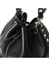 Rockstud Logo Leather Bucket Bag Black - VALENTINO - BALAAN 6