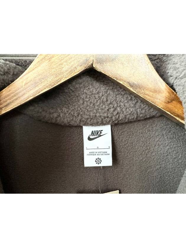 Sherpa High Pile Fleece Zip-Up Jacket Brown - NIKE - BALAAN 5