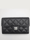 Classic Flap Wallet Grained Calfskin & Silver Black - CHANEL - BALAAN 9