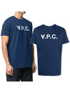 VPC Logo Printing Men's Short Sleeve TShirt Blue COBQX H26976 IAF - A.P.C. - BALAAN 1