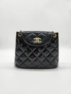 CC logo two way patent chain bag gold black - CHANEL - BALAAN 3