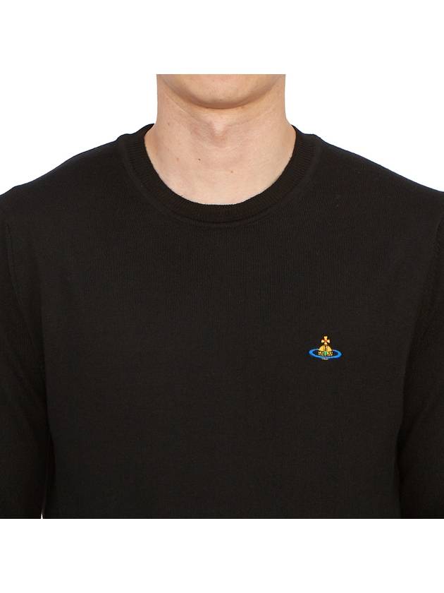 Logo Embroided Merino Wool Knit Top Black - VIVIENNE WESTWOOD - BALAAN 6