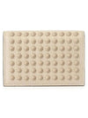 Sifnos Studded Bifold Card Wallet Beige - CHRISTIAN LOUBOUTIN - BALAAN 3