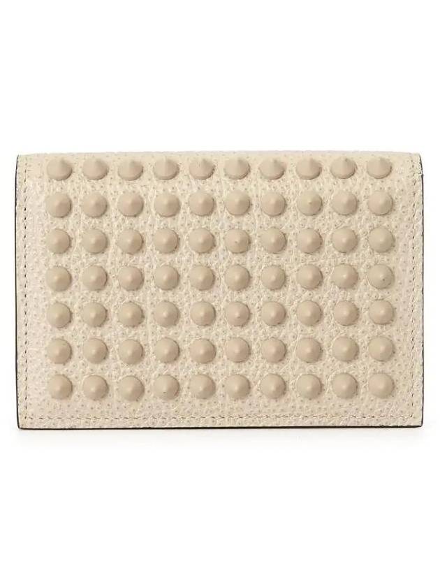 Sifnos Studded Bifold Card Wallet Beige - CHRISTIAN LOUBOUTIN - BALAAN 3