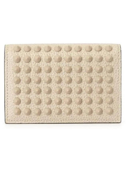 Sifnos Studded Bifold Card Wallet Beige - CHRISTIAN LOUBOUTIN - BALAAN 2