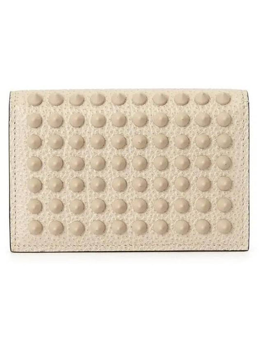 Sifnos Studded Bifold Card Wallet Beige - CHRISTIAN LOUBOUTIN - BALAAN 2