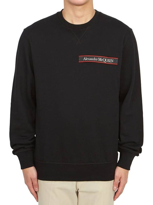 Logo Tape Detail Sweatshirt Black - ALEXANDER MCQUEEN - BALAAN 2