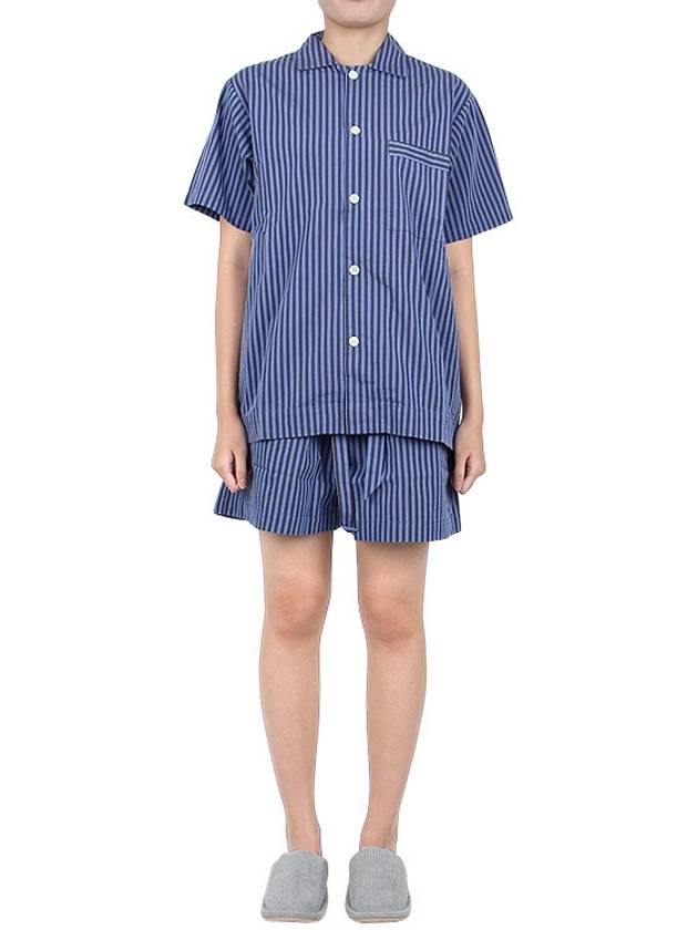 Poplin Striped Pajamas Short Sleeve Shirt SWE VS - TEKLA - BALAAN 9