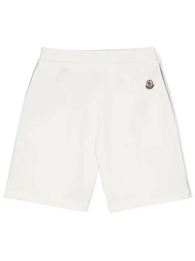 Moncler Kids 4 10 Logo Jersey Shorts White - MONCLER - BALAAN 2