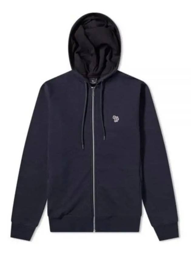 Zebra Logo Cotton Zip Up Hoodie Navy - PAUL SMITH - BALAAN 2