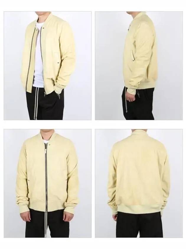 Classic Flight Leather Bomber Jacket Light Yellow - RICK OWENS - BALAAN 3