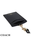 Cross Grain Leather Lanyard ID Case Necklace Card Wallet Black - COACH - BALAAN 4