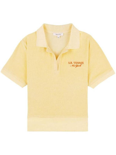 SR Tennis Terry Cloth Effect Polo Shirt Yellow - SPORTY & RICH - BALAAN 1