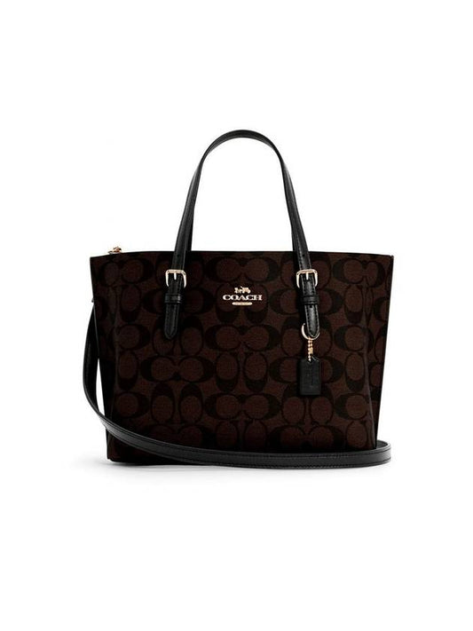 Mollie Canvas Cross Tote Bag Brown - COACH - BALAAN 1